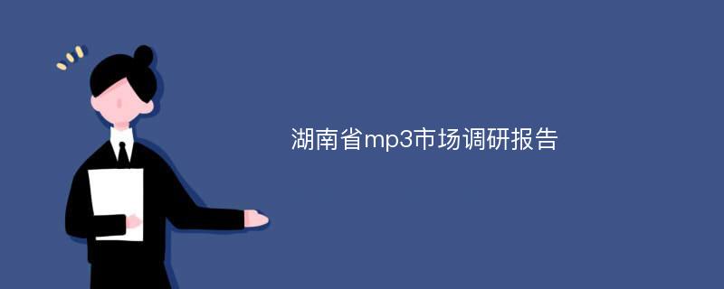 湖南省mp3市场调研报告