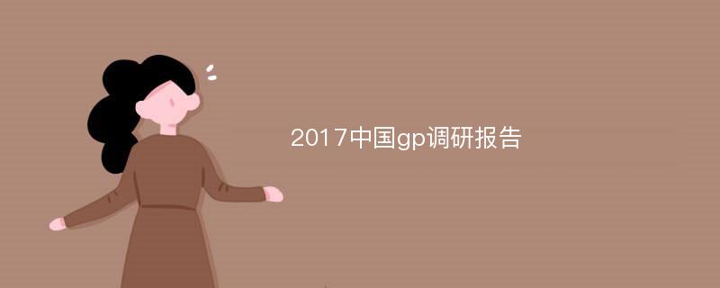 2017中国gp调研报告